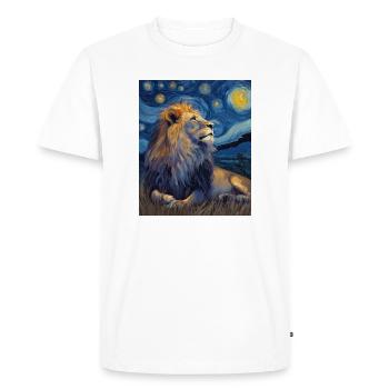 Lion Van Gogh - T-shirt Premium bio Homme - blanc - Devant - Nico (187cm)