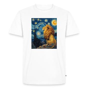 Lion Van Gogh - T-shirt Premium bio Homme - blanc - Devant - Nico (187cm)