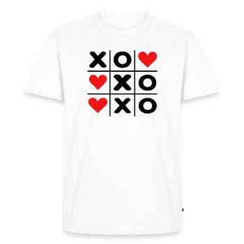 Cute Heart Pattern Love Minimal Design - Men's Premium Organic T-Shirt - white - Front - Nico (187cm)