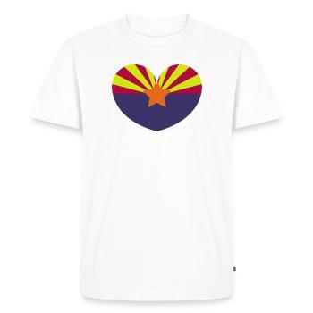 Drapeau du cœur de l’Arizona - T-shirt Premium bio Homme - blanc - Devant - Nico (187cm)