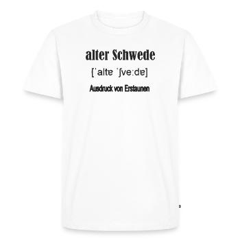 alter_schwede - Men's Premium Organic T-Shirt - white - Front - Nico (187cm)