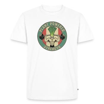 Strong Leek Weightlifting Design Fitness Vegan - Men's Premium Organic T-Shirt - white - Front - Nico (187cm)