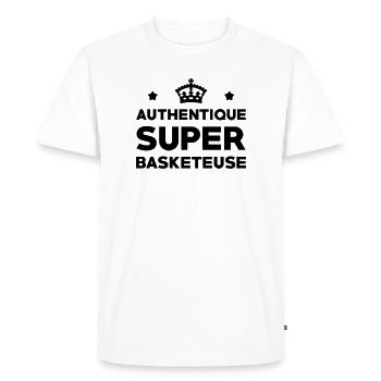 Authentique Super Basketeuse - T-shirt Premium bio Homme - blanc - Devant - Nico (187cm)