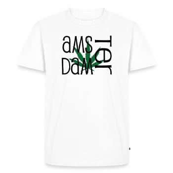 Amsterdam - Cannabis - Weed - T-shirt Premium bio Homme - blanc - Devant - Nico (187cm)