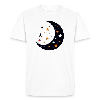 Mond und Sterne Mondstern Muster der Nacht Motiv - Männer Premium Bio T-Shirt - Weiß - Vorne - Nico (187cm)