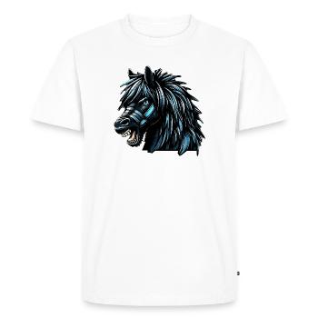 Cheval - T-shirt Premium bio Homme - blanc - Devant - Nico (187cm)