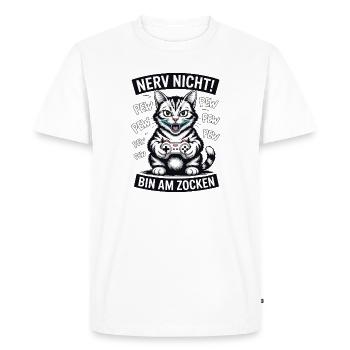 Courage Not I Gaming Cat Design - T-shirt Premium bio Homme - blanc - Devant - Nico (187cm)