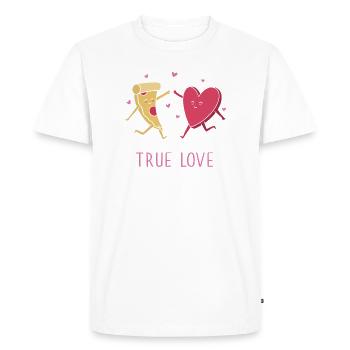 Le véritable amour de la pizza - T-shirt Premium bio Homme - blanc - Devant - Nico (187cm)