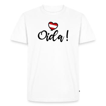 Oida! Austria Heart I love Austria Dialect - Men's Premium Organic T-Shirt - white - Front - Nico (187cm)