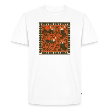 Motif vintage de la forêt de panda rouge en bambou - T-shirt Premium bio Homme - blanc - Devant - Nico (187cm)