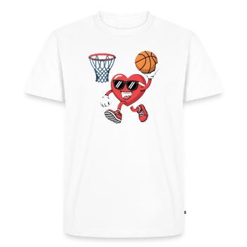Funny Valentine Basketball Heart Shirt for Boys  - Men's Premium Organic T-Shirt - white - Front - Nico (187cm)