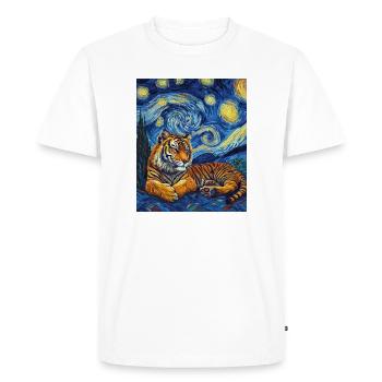Tiger Van Gogh - T-shirt Premium bio Homme - blanc - Devant - Nico (187cm)
