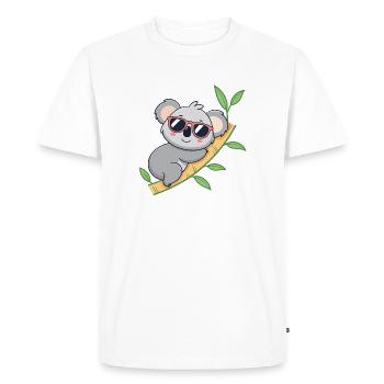 Koala branché en lunettes rouges - T-shirt Premium bio Homme - blanc - Devant - Nico (187cm)