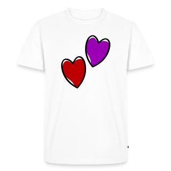 Hearts Love - Men's Premium Organic T-Shirt - white - Front - Nico (187cm)