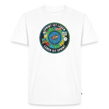 Sprint is life: Agile zombies in the hamster wheel - Men's Premium Organic T-Shirt - white - Front - Nico (187cm)