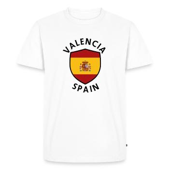 Valencia Spain Shield Pattern - Men's Premium Organic T-Shirt - white - Front - Nico (187cm)