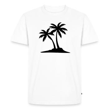 Island Palm Tree Icon - Men's Premium Organic T-Shirt - white - Front - Nico (187cm)