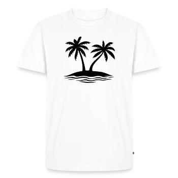 Palm Trees Beach Island - Men's Premium Organic T-Shirt - white - Front - Nico (187cm)