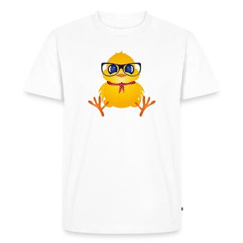 Cute chick with nerd glasses - Men's Premium Organic T-Shirt - white - Front - Nico (187cm)