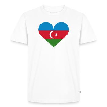 Azerbaijan heart flag - Men's Premium Organic T-Shirt - white - Front - Nico (187cm)