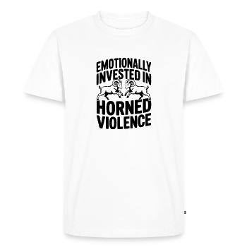 Emotionally Invested in Horned Violence - Men's Premium Organic T-Shirt - white - Front - Nico (187cm)
