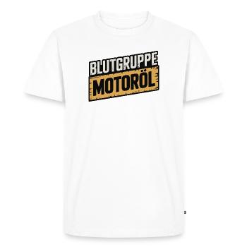 Groupe sanguin : conception du tournevis à huile moteur - T-shirt Premium bio Homme - blanc - Devant - Nico (187cm)