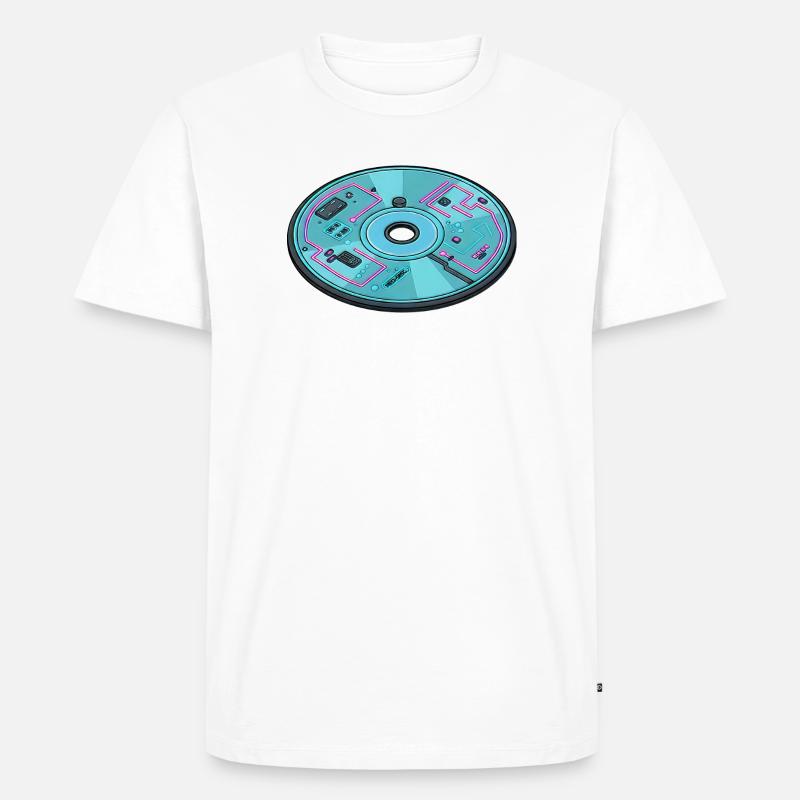 Digitale Zukunft Computer 90er Retro Design - Männer Premium Bio T-Shirt - Weiß