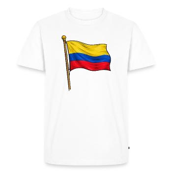 Drapeau de la Colombie - T-shirt Premium bio Homme - blanc - Devant - Nico (187cm)