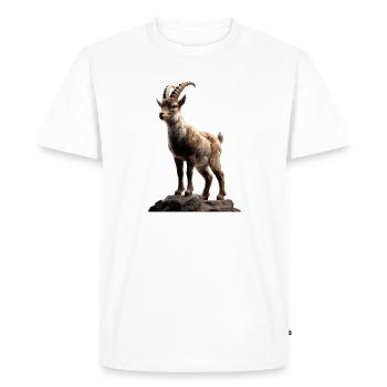 Chèvre Capricorne Bouquetin alpin Chèvres capricornes - T-shirt Premium bio Homme - blanc - Devant - Nico (187cm)