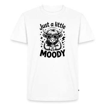 Highland Cattle Sayings Moody Funny Gift - Men's Premium Organic T-Shirt - white - Front - Nico (187cm)