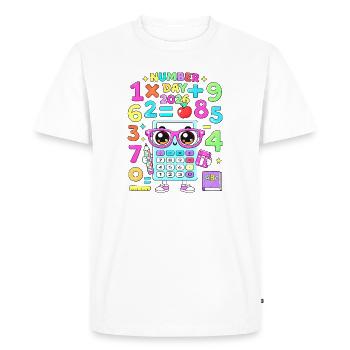 Kawaii Calculator Classroom Theme - Men's Premium Organic T-Shirt - white - Front - Nico (187cm)