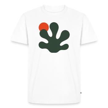 Abstract Green Splash with Orange Accent - Men's Premium Organic T-Shirt - white - Front - Nico (187cm)