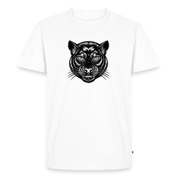 Visage de panthère - T-shirt Premium bio Homme - blanc - Devant - Nico (187cm)