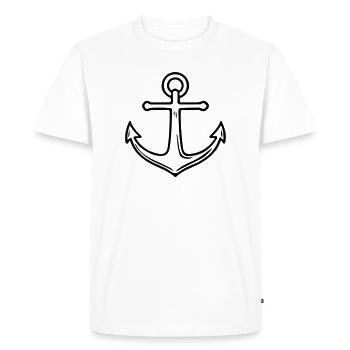 Contour du symbole d’ancre - T-shirt Premium bio Homme - blanc - Devant - Nico (187cm)