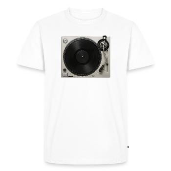 Jeu de vinyle vinyle gramophone platine - T-shirt Premium bio Homme - blanc - Devant - Nico (187cm)