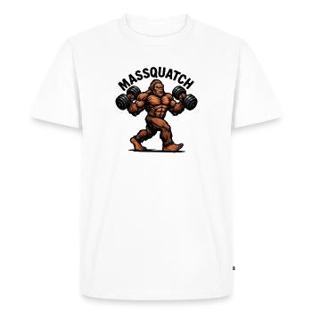 Massquatch Weightlifting Sasquatch Funny Bigfoot - Men's Premium Organic T-Shirt - white - Front - Nico (187cm)