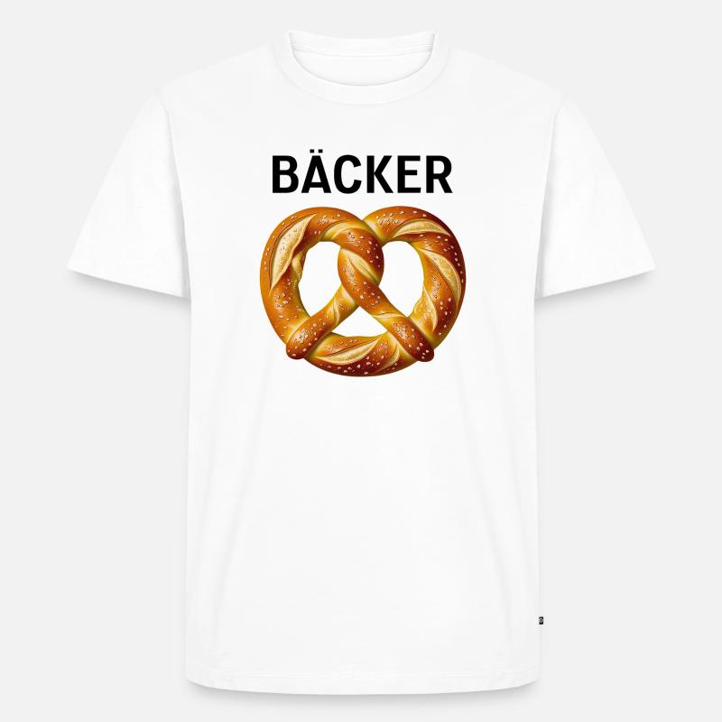 Bäcker Kostüm Brezel Beruf Karneval Bäckerei - Männer Premium Bio T-Shirt - Weiß