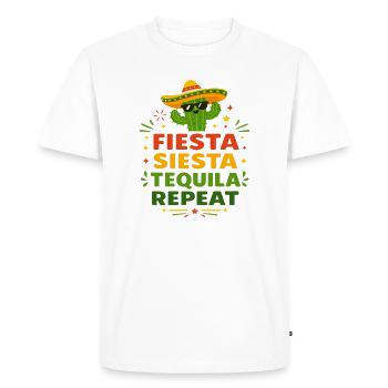 Fiesta Siesta Tequila Repeat - Men's Premium Organic T-Shirt - white - Front - Nico (187cm)