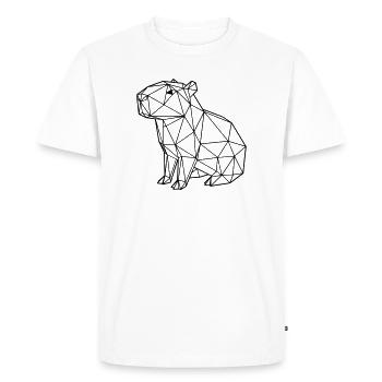 Capybara Géométrique Origami Moderne Animal Noir - T-shirt Premium bio Homme - blanc - Devant - Nico (187cm)