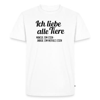 J’adore les animaux - T-shirt Premium bio Homme - blanc - Devant - Nico (187cm)