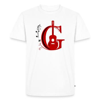 Do initial avec guitare - T-shirt Premium bio Homme - blanc - Devant - Nico (187cm)