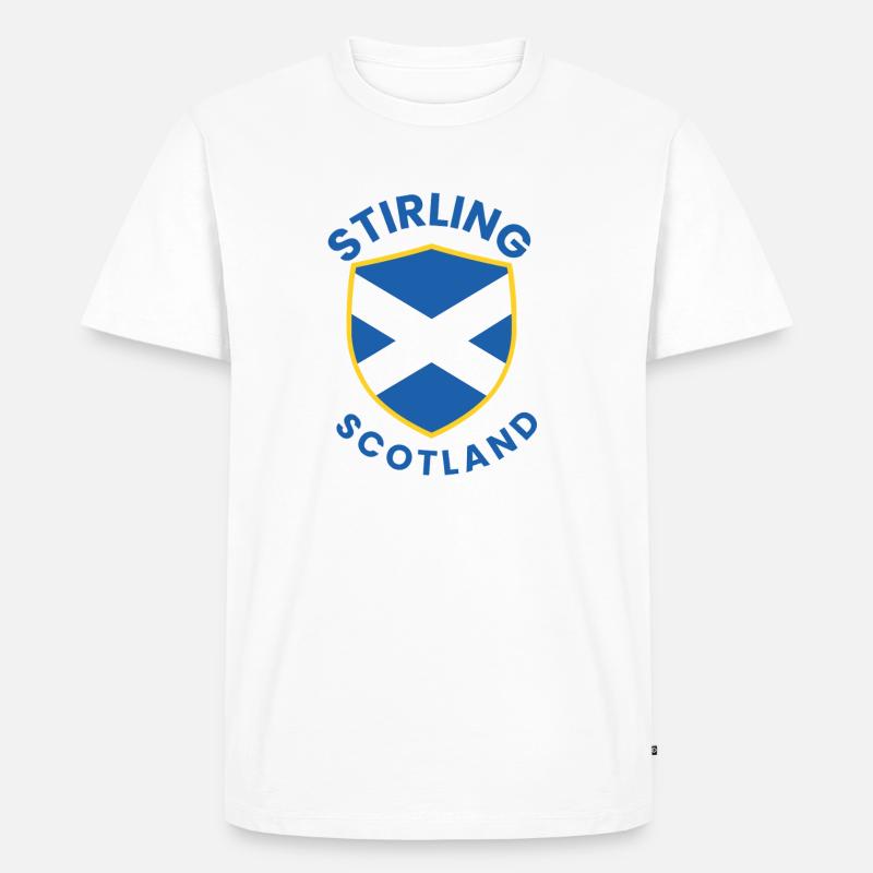 Stirling Scottish Shield-Design - Männer Premium Bio T-Shirt - Weiß