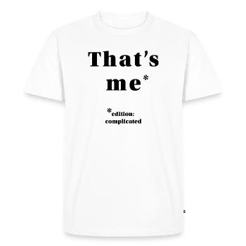 ME – c’est compliqué | Déclaration minimaliste - T-shirt Premium bio Homme - blanc - Devant - Nico (187cm)