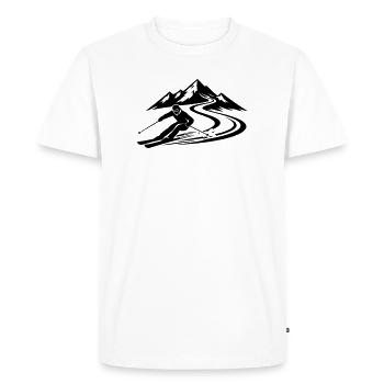 Ski Mountains Slope - Men's Premium Organic T-Shirt - white - Front - Nico (187cm)