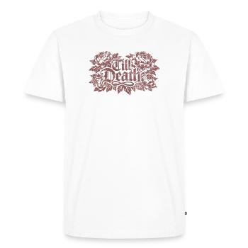 Till Death Florale Gothic | Valentine's Day - Men's Premium Organic T-Shirt - white - Front - Nico (187cm)