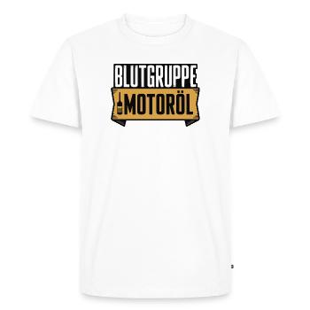 Groupe sanguin : conception du tournevis à huile moteur - T-shirt Premium bio Homme - blanc - Devant - Nico (187cm)