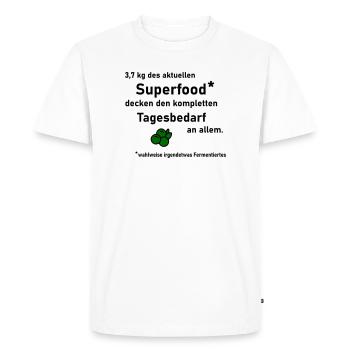 Daily Requirement Superfood - Men's Premium Organic T-Shirt - white - Front - Nico (187cm)