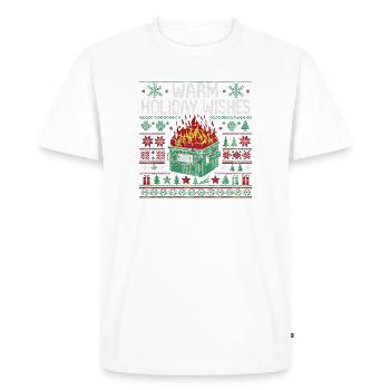 Chaleureuses vœux de Noël, vilain Noël - T-shirt Premium bio Homme - blanc - Devant - Nico (187cm)
