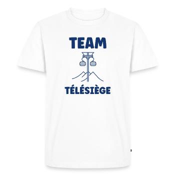Team Télésiège Montagnes - T-shirt Premium bio Homme - blanc - Devant - Nico (187cm)