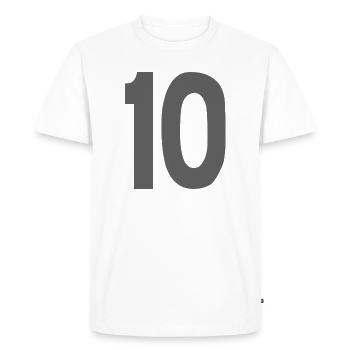 10 Numéros - T-shirt Premium bio Homme - blanc - Devant - Nico (187cm)